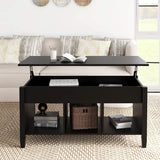 Lift Top Coffee Table Black Adjustable Lift Tabletop Pop-Up Coffee Table Tabletop