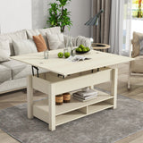 Lift Top Coffee Table Multi-Functional Coffee Table with Open Shelves