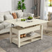 Lift Top Coffee Table Multi-Functional Coffee Table with Open Shelves
