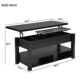 Lift Top Coffee Table Multi-Functional Coffee Table with Open Shelves