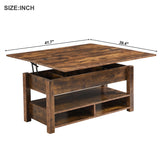 Lift Top Coffee Table Multi-Functional Coffee Table with Open Shelves