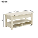 Lift Top Coffee Table Multi-Functional Coffee Table with Open Shelves