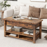 Lift Top Coffee Table Multi-Functional Coffee Table with Open Shelves