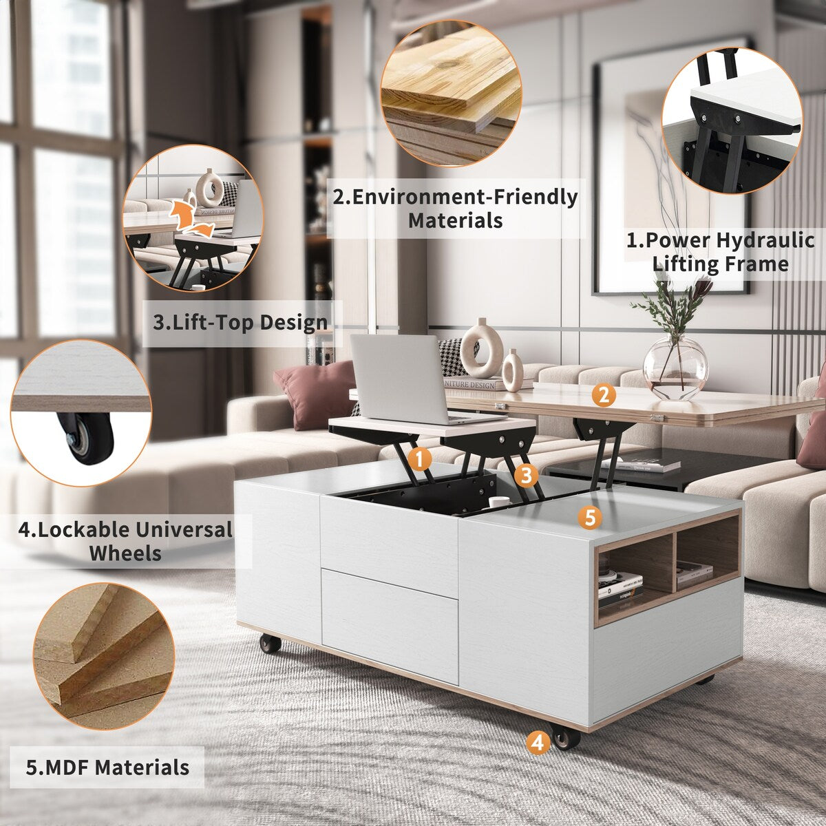 Lift functional coffee table sales