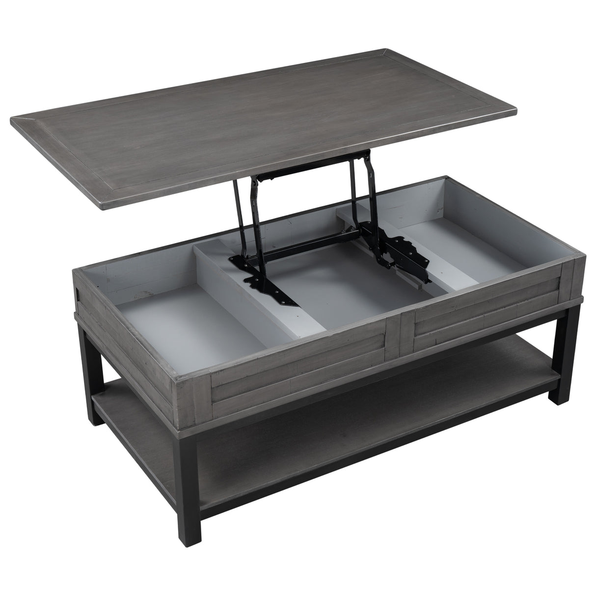 Lift Top Coffee Table with Inner Storage Space and Shelf