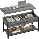 Lift Top Coffee Table with Storage Shelf - 19.7"D x 41.7"W x 18"H