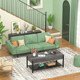 Lift Top Coffee Table with Storage Shelf - 19.7"D x 41.7"W x 18"H