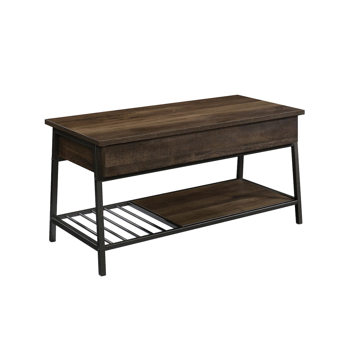 Lift-Top Rectangle Coffee Table, Smoked Oak Finish