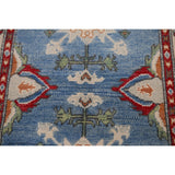 Light Blue Kazak Accent Rug Handmade Oriental Wool Carpet - 2'7" x 4'0"
