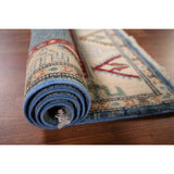 Light Blue Kazak Accent Rug Handmade Oriental Wool Carpet - 2'7" x 4'0"