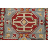 Light Blue Kazak Runner Rug Handmade Traditional Wool Carpet - 2'6" x 13'1"