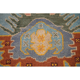 Light Blue Oushak Area Rug Hand-Knotted Oriental Wool Carpet - 8'10" x 11'10"