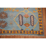 Light Blue Oushak Area Rug Hand-Knotted Oriental Wool Carpet - 8'10" x 11'10"