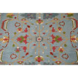 Light Blue Oushak Area Rug Handmade Oriental Wool Carpet - 8'9"x 12'0"