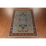 Light Blue Oushak Area Rug Handmade Oriental Wool Carpet - 8'9"x 12'0"