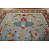 Light Blue Oushak Area Rug Handmade Oriental Wool Carpet - 8'9"x 12'0"