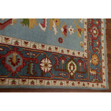 Light Blue Oushak Area Rug Handmade Oriental Wool Carpet - 8'9"x 12'0"