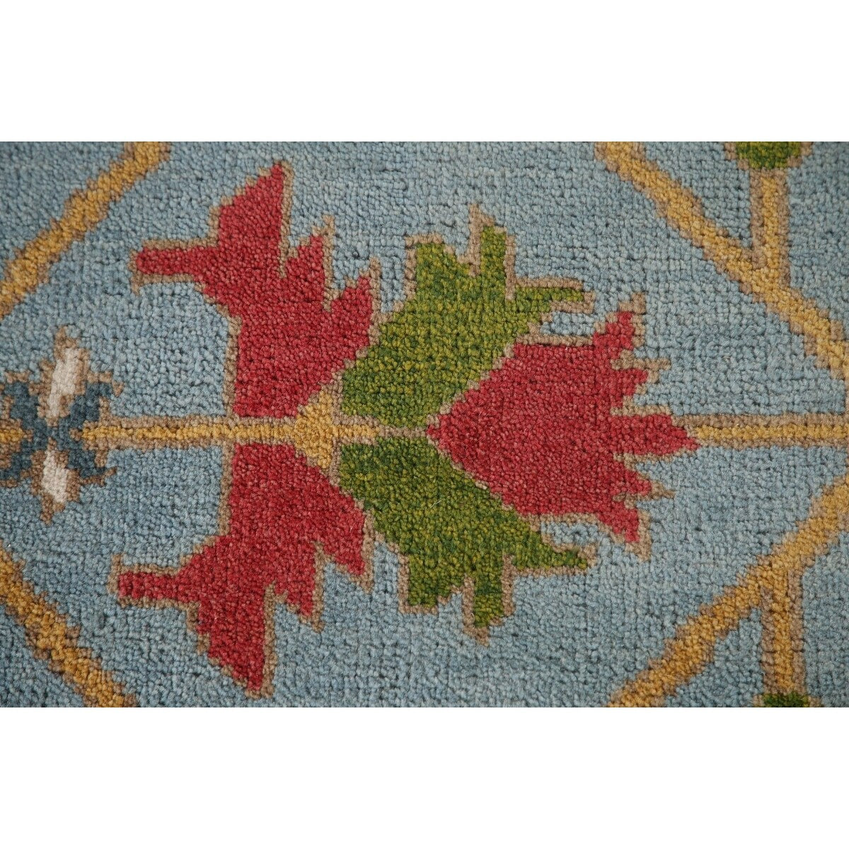 Light Blue Oushak Area Rug Handmade Oriental Wool Carpet - 8'9"x 12'0"