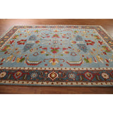 Light Blue Oushak Area Rug Handmade Oriental Wool Carpet - 8'9"x 12'0"