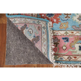 Light Blue Oushak Indian Rug Hand-Knotted Wool Carpet - 3'11"x 5'10"
