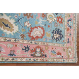 Light Blue Oushak Indian Rug Hand-Knotted Wool Carpet - 3'11"x 5'10"