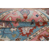 Light Blue Oushak Indian Rug Hand-Knotted Wool Carpet - 3'11"x 5'10"