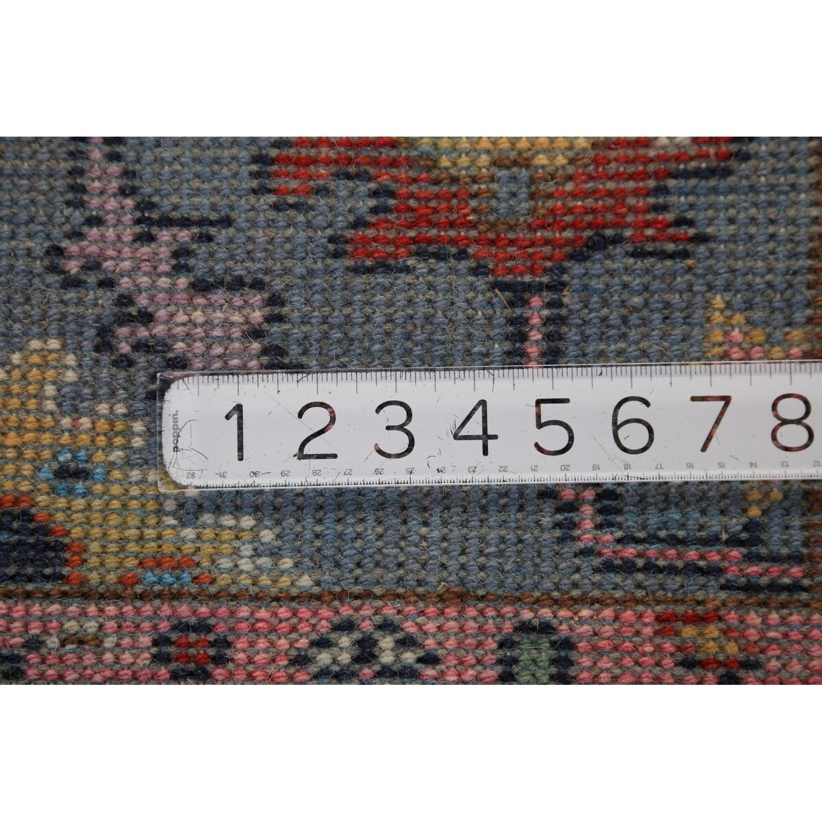Light Blue Oushak Runner Rug Handmade Wool Carpet - 2'7"x 7'8"