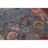 Light Blue Oushak Runner Rug Handmade Wool Carpet - 2'7"x 7'8"