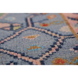 Light Blue Oushak Runner Rug Handmade Wool Carpet - 2'7"x 7'8"