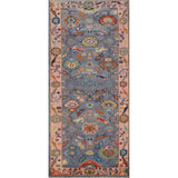Light Blue Oushak Runner Rug Handmade Wool Carpet - 2'7"x 7'8"
