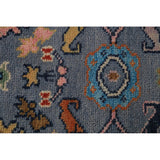 Light Blue Oushak Runner Rug Handmade Wool Carpet - 2'7"x 7'8"