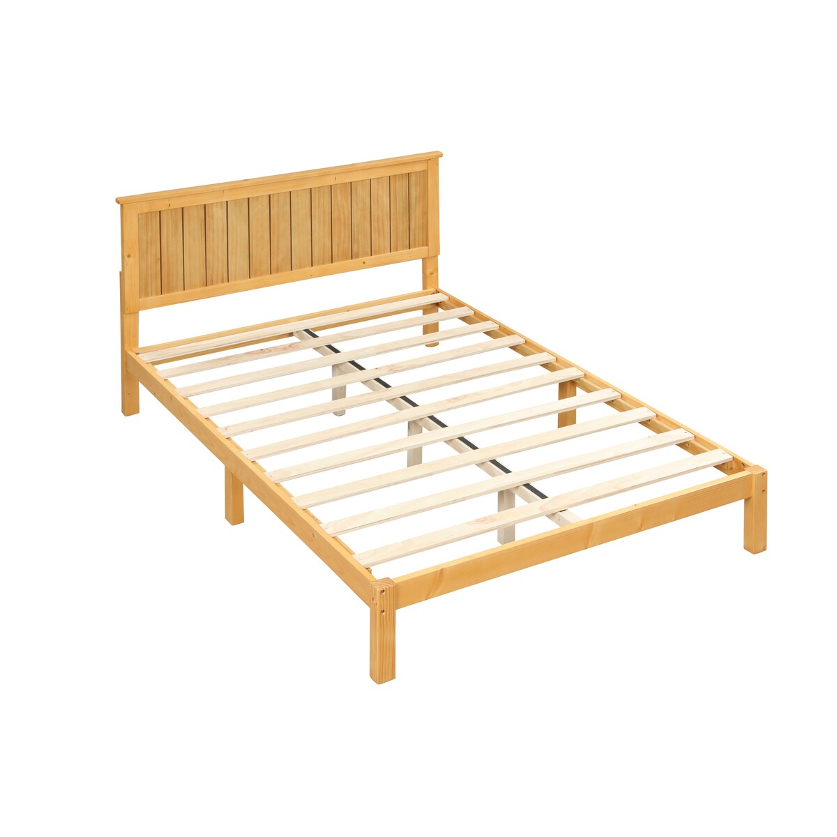 Light Brown Wood Grain Twin Bed
