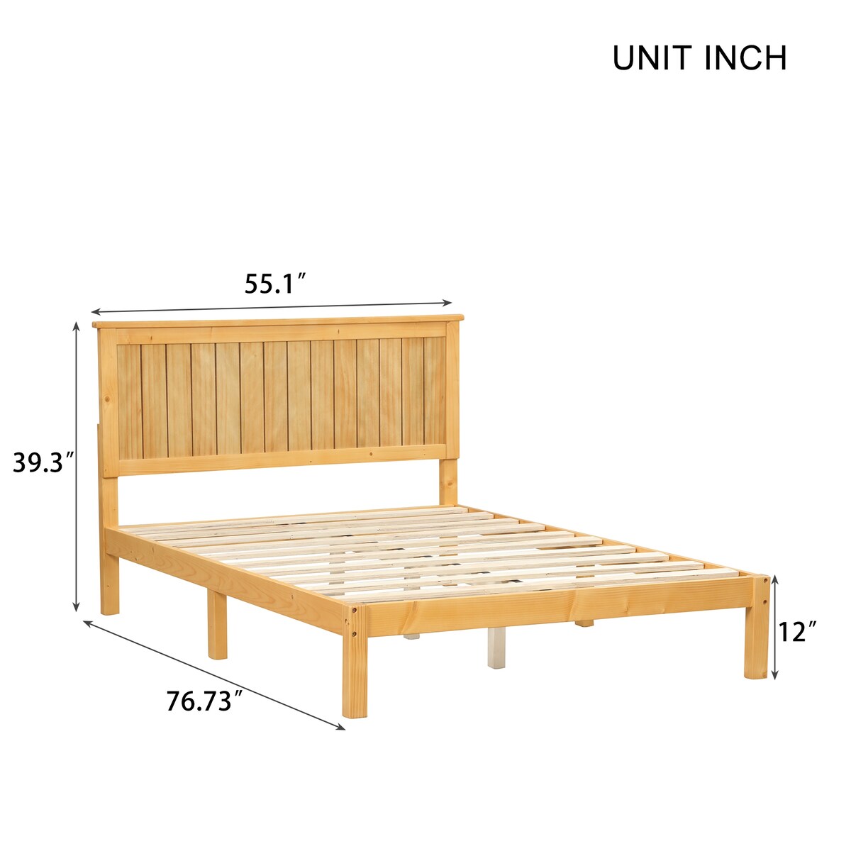Light Brown Wood Grain Twin Bed