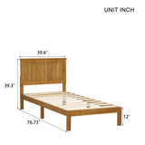 Light Brown Wood Grain Twin Bed