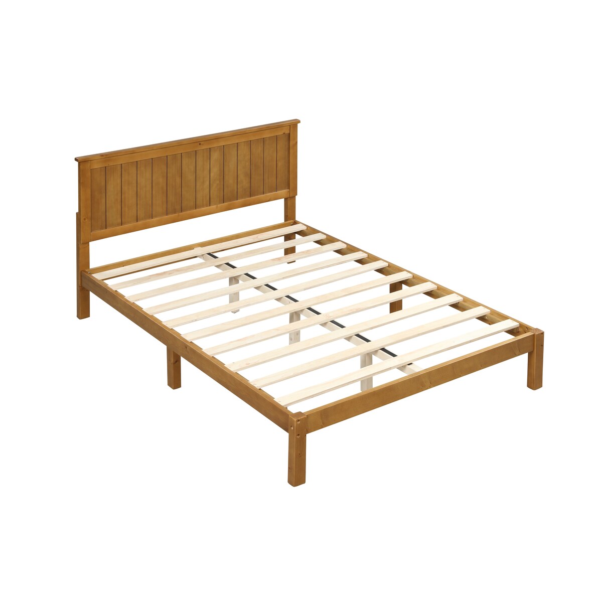Light Brown Wood Grain Twin Bed