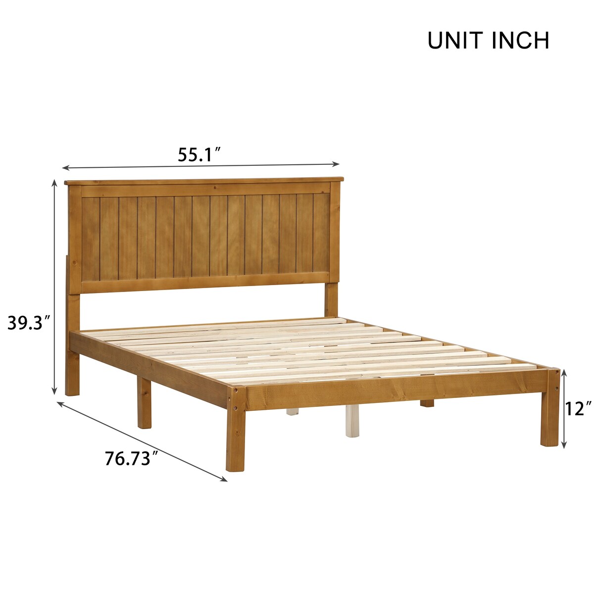 Light Brown Wood Grain Twin Bed