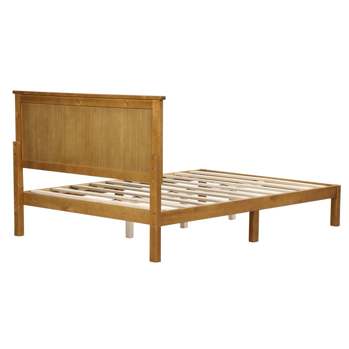 Light Brown Wood Grain Twin Bed