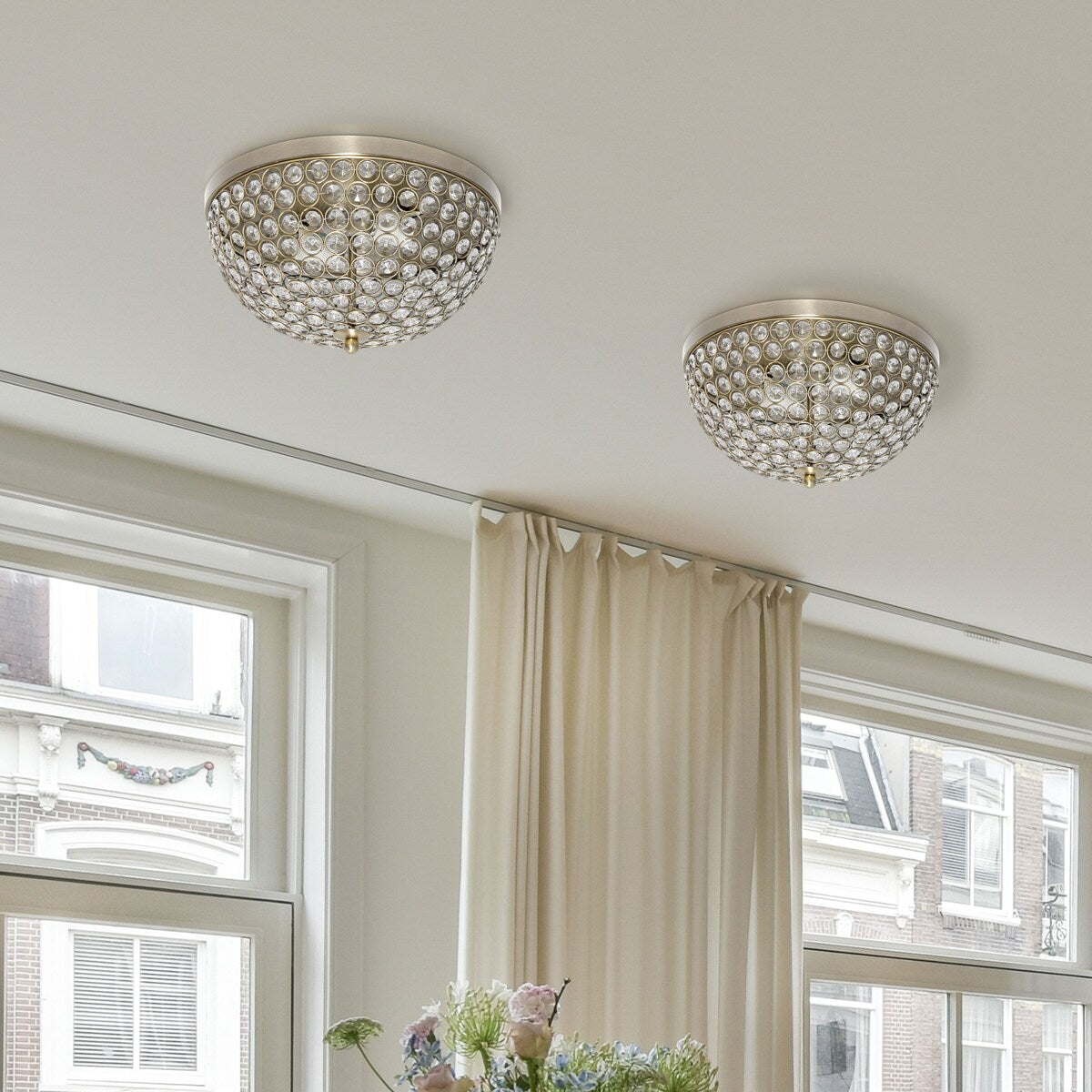 Light Elipse Crystal Flush Mount Ceiling Light