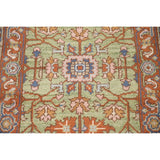 Light Green Oushak Foyer Rug Hand-Knotted Oriental Wool Carpet - 3'0" x 4'11"