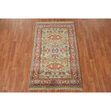 Light Green Oushak Foyer Rug Hand-Knotted Oriental Wool Carpet - 3'0" x 4'11"