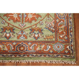 Light Green Oushak Foyer Rug Hand-Knotted Oriental Wool Carpet - 3'0" x 4'11"