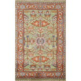 Light Green Oushak Foyer Rug Hand-Knotted Oriental Wool Carpet - 3'0" x 4'11"