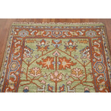 Light Green Oushak Foyer Rug Hand-Knotted Oriental Wool Carpet - 3'0" x 4'11"