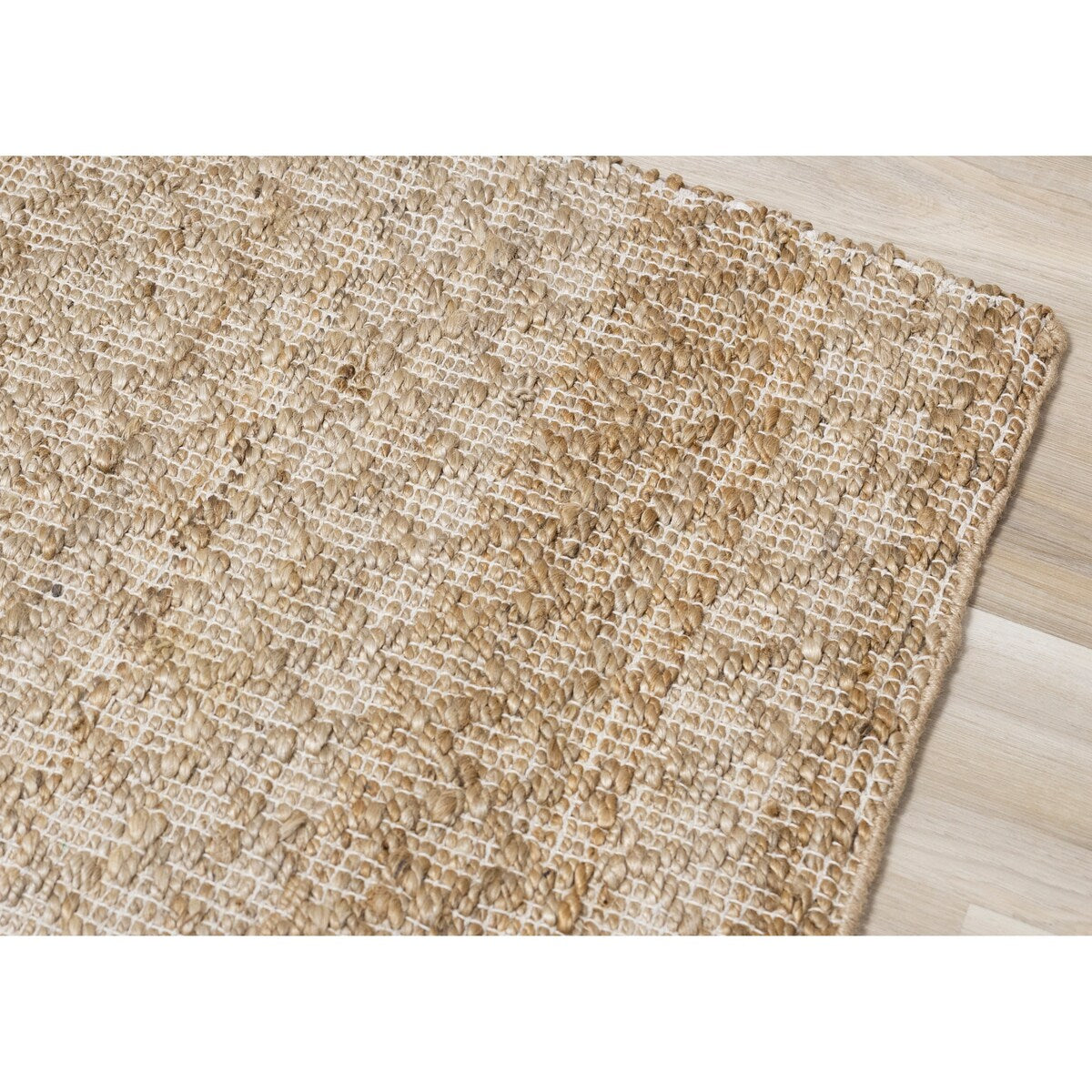 Light Sand Jute Handmade Diamond Pattern Area Rug