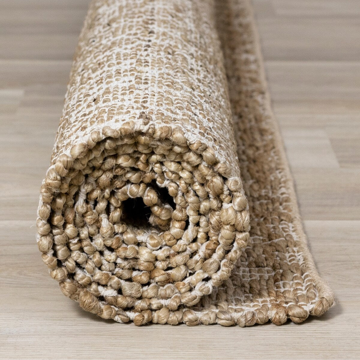 Light Sand Jute Handmade Diamond Pattern Area Rug