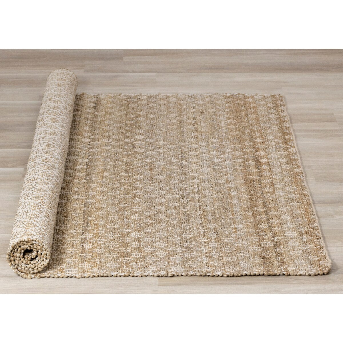 Light Sand Jute Handmade Diamond Pattern Area Rug