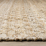 Light Sand Jute Handmade Diamond Pattern Area Rug