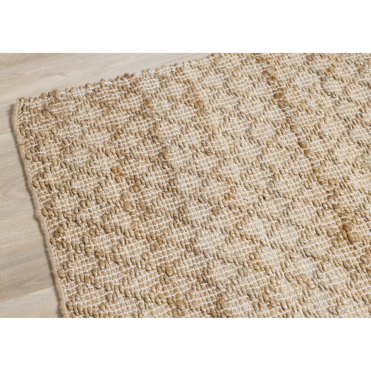 Light Sand Jute Handmade Diamond Pattern Area Rug