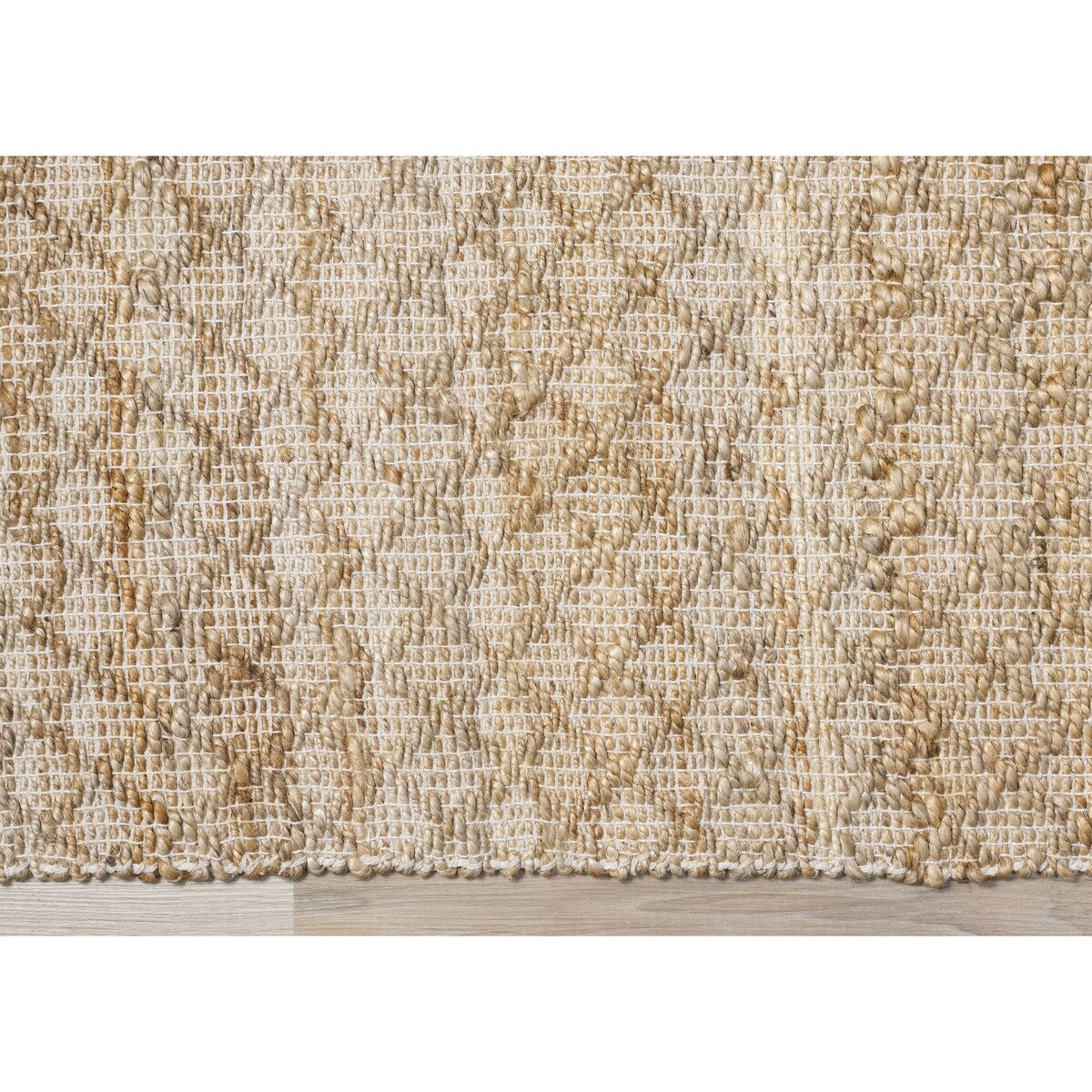 Light Sand Jute Handmade Diamond Pattern Area Rug
