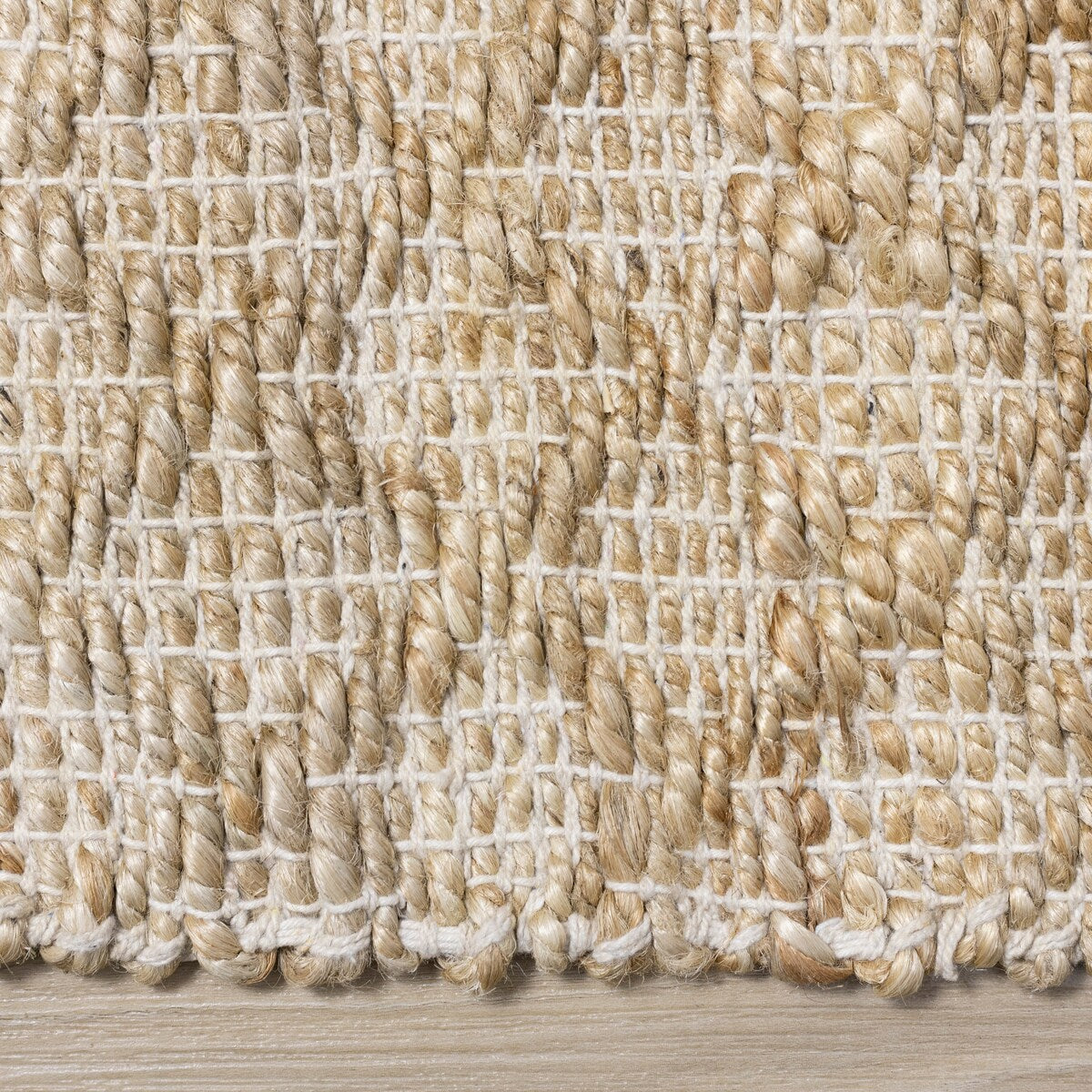 Light Sand Jute Handmade Diamond Pattern Area Rug
